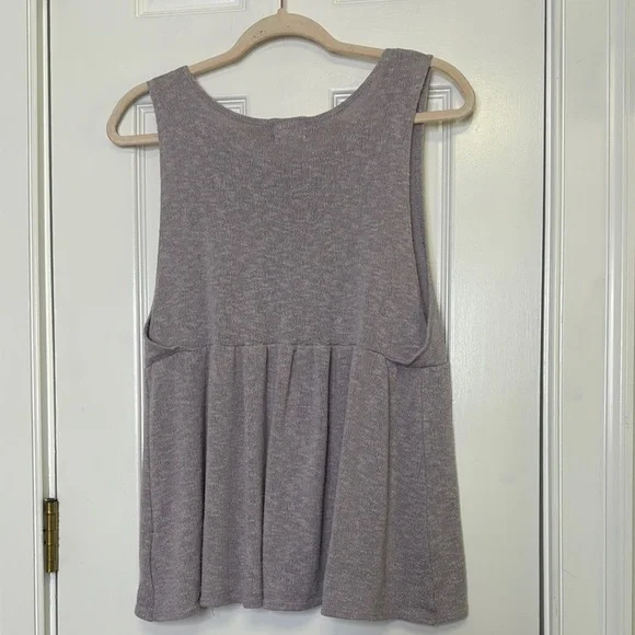 Anthropologie Gray Sleeveless Peplum Tank Top - Picture 5 of 7